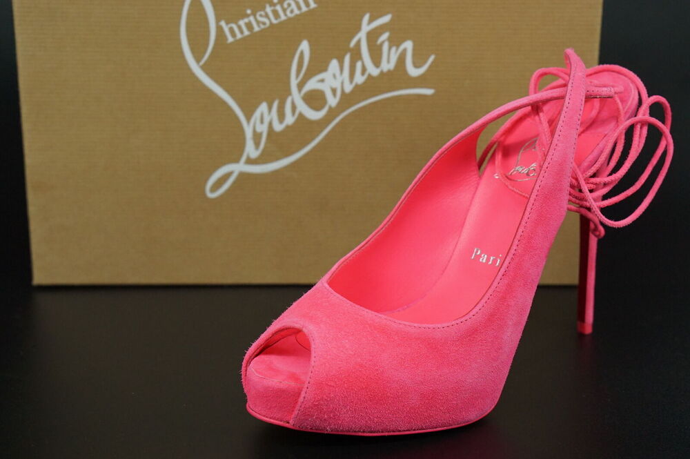 Christian Louboutin Lace Up NVP 120 Platform Ankle Wrap Sandals SZ 38.5 NIB $995